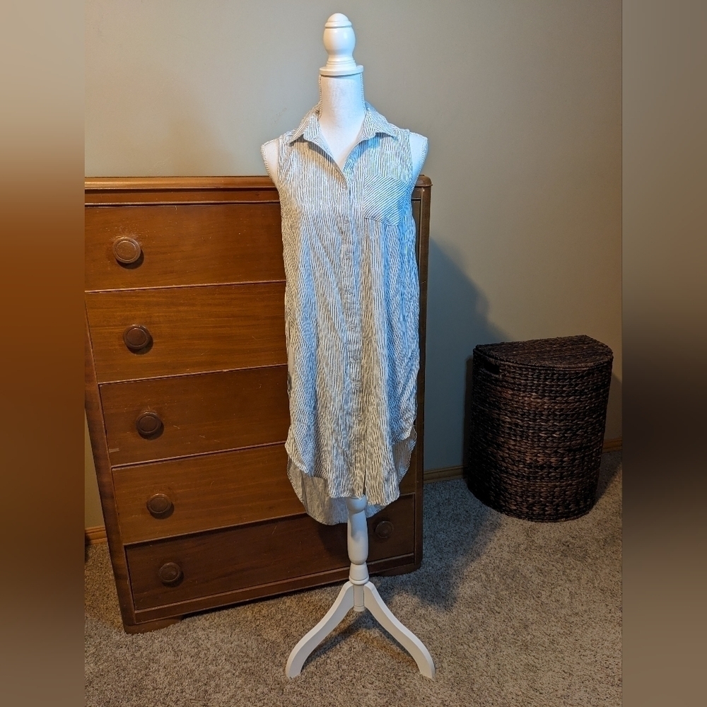 Blu Pepper beach vacation cover up STRIPE SIDE SLITS Delicate Flow Sz Small